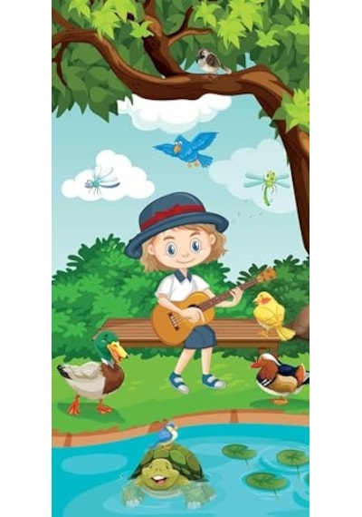 Kapı Giydirme Kapı Sticker Folyosu Gitar Çocuk Çok Renkli