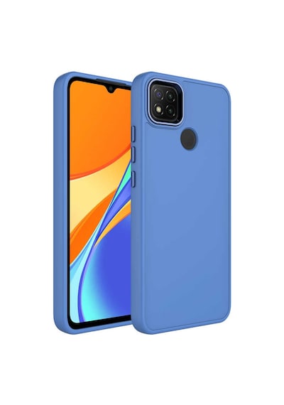 Goocamp Redmi 10a Kılıf Metal Çerçeve Ve Buton Tasarımlı Silikon Luna Kapak - Lavend Lavendery Gray