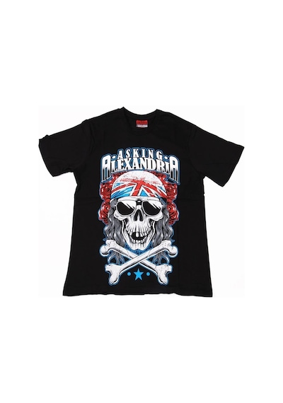 Asking Alexandria Grey Skull Tişört Siyah Çok Renkli
