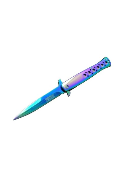 Tac-force 1111-d Titanyum Gökkuşağı Kamp Çakı 23 Cm - Metal Sap, Yarı Otomatik