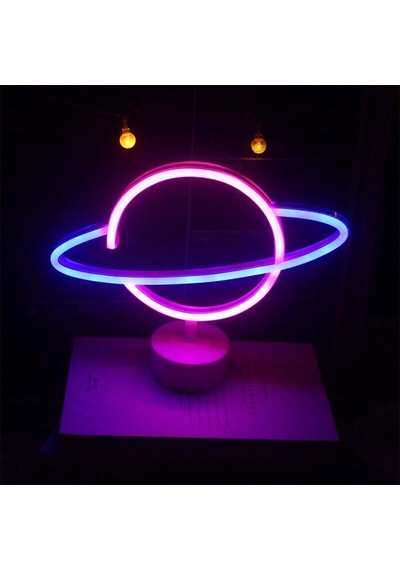 Gezegen Tasarımlı Neon Led Lamba 30 24 8,5 Cm