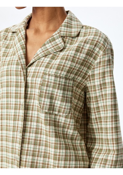 Koton Pamuklu Gömlek Yaka Uzun Kollu Ekose Pijama Üstü Yeşil Ekose 5wlk50012mw Yeşil Ekoseli Koton Pamuklu Gömlek Yaka Uzun Kollu Ekose Pijama Üstü Yeşil Ekose 5wlk50012mw Yeşil Ekoseli
