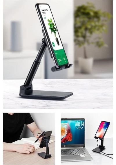 Buffer Siyah Aynalı Cep Telefonu Sabitleyici Telefon Standı