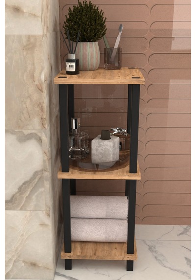 Viva 3 Katlı Çok Amaçlı Banyo Rafı Organizer-beyaz Kahverengi