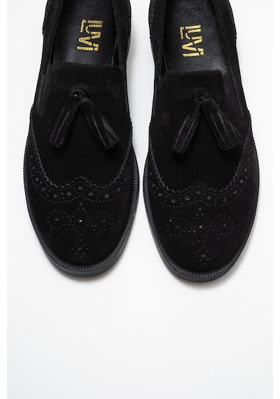 Luvishoes Luvi Shoes Alex Siyah Süet Hakiki Deri Püsküllü Lastikli Kadın Loafer Ayakkabı SIYAH SUET Luvishoes Luvi Shoes Alex Siyah Süet Hakiki Deri Püsküllü Lastikli Kadın Loafer Ayakkabı SIYAH SUET