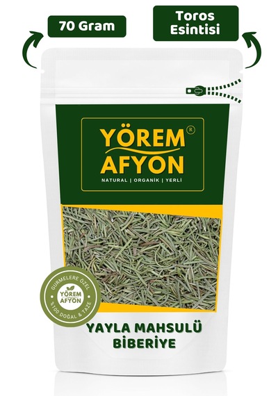 Yörem Afyon Doğanın Keskin Nefesi Özenle Kurutulmuş Yüksek Rakım Yayla Biberiye Rosmarinus Officinalis 70gr.