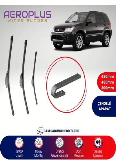 Aeroplus Suzuki Grand Vitara Ön Arka Muz Silecek Takımı 2006-2018