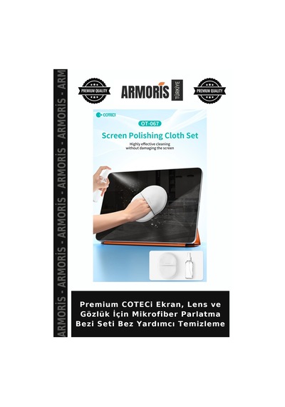 Premium Coteci Ekran, Lens Ve Gözlük İçin Mikrofiber Parlatma Bezi Seti Bez Yardımcı Temizleme