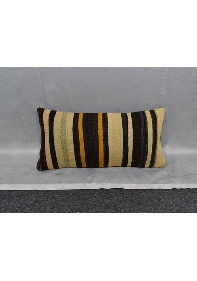 Zehra Abla Halı Yeni El Dokuma Dekoratif Lumbar Kilim Kırlent Yastık Kılıfı 6621 Çok Renkli