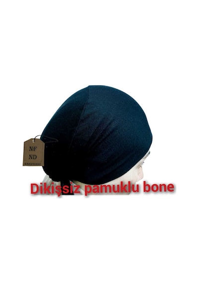 Enefendi Dikişsiz Bone Düz Fırfırsız İç Bone Tesettür Hijab Siyah Önü Dikişsiz Pamuklu Çok Renkli