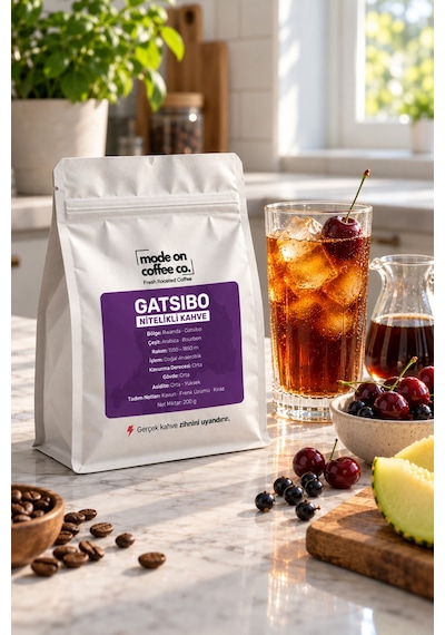 Gatsibo Rwanda Nitelikli Filtre Kahve 200 Gr Bourbon Doğal Anaerobik