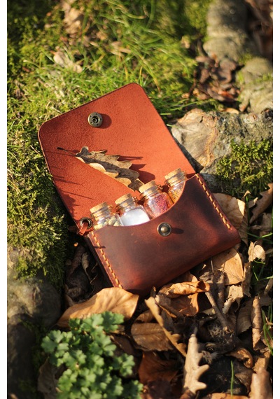 Hi Leather Kişiye İsme Özel Maia Kamp Outdoor Deri Baharatlık Ros Çok Renkli