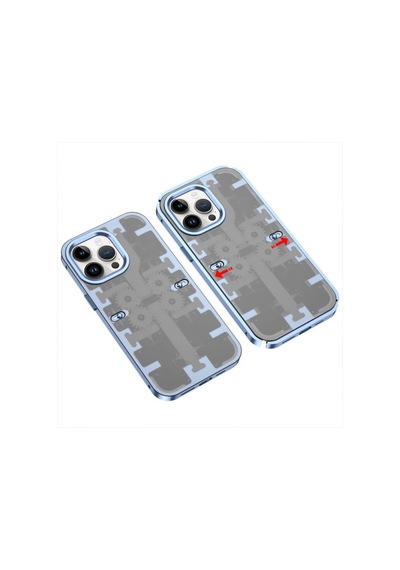 Apple Apple Uyumlu iPhone 14 Pro Kılıf Mekanik Bumper Kapak - Mavi 0.2M-Çok Renkli