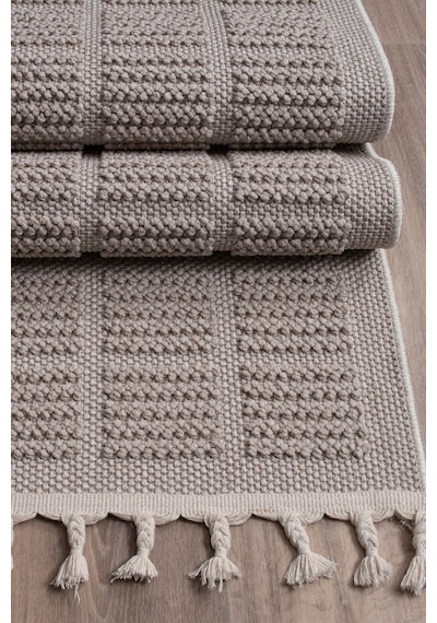 Bukle11880 Bej Yumuşak Dokulu Halı Kilim Salon Mutfak Koridor Kesme Yolluk Dokuma Makine Halısı Bej