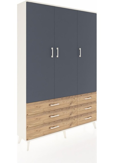 Arges Dolap 5 Raflı 6 Çekmeceli Tek Askılı 132x30x195 Aytaşı-antrasit/çam Antrasıt/atlas Çam Arges Dolap 5 Raflı 6 Çekmeceli Tek Askılı 132x30x195 Aytaşı-antrasit/çam Antrasıt/atlas Çam