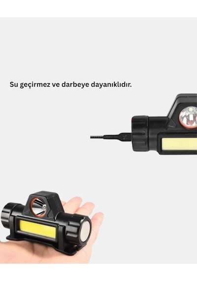 Kamp Ve Doğa İçin Şarjlı Led Baş Feneri - Mıknatıslı, Su Geçirmez