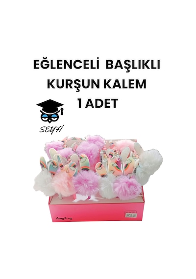 Eğlenceli Başlıklı Kurşun Kalem Ponpon Kalemler 1