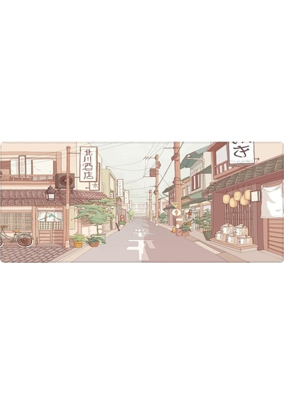 Gaming Mouse Pad 70x30 Mouse Pad Xl Büyük Oyuncu Mouse Pad Speed Anime Mousepad Japan Street, 70x30 Cm 3mm Kalınlı