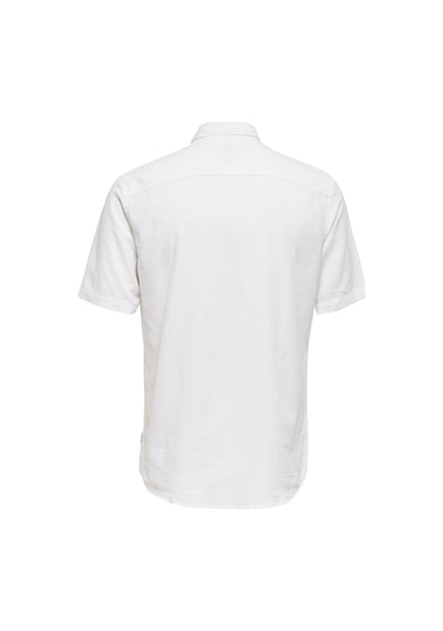 Only & Sons Only&sons Erkek Kısa Kollu Keten Pamuklu Gömlek 22009885 Beyaz