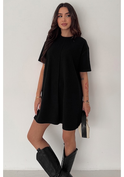 Noa & Noa Kadın Rahat Kesim Kısa Elbise Soft Line Siyah