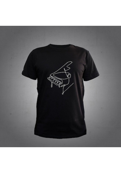 Herşey Nota Piyano Siyah T-shirt Unisex 001