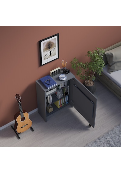 Asra Trend Fonksiyonel Kitaplık MD002 %100 MDF Katlanır Çalışma Masası Antrasit Asra Trend Fonksiyonel Kitaplık MD002 %100 MDF Katlanır Çalışma Masası Antrasit