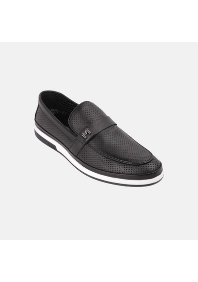 Forelli Marcomen 15166 Loafer Delikli Yazlık Deri Erkek Ayakkab Siyah
