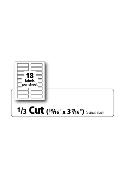 Ekstra Büyük Dosya Klasör Etiketleri, Çıkarılabilir Yapıştırıcı, Mat Beyaz, 15/16" X 3-7/16", 450 Etiket 8425