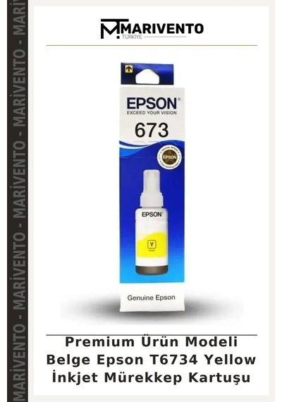 Premium Ürün Modeli Belge Epson T6734 Yellow İnkjet Mürekkep Kartuşu