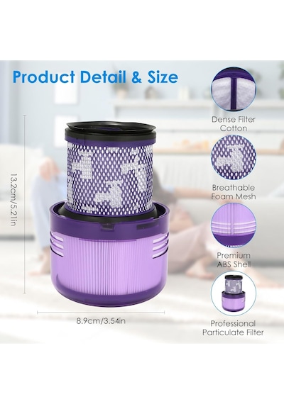 Dyson V12 İçin Filtre, Dyson V12 Detect Slim Absolute Filter Total Clean Extra Fluffy Motorhead Complete Akülü Elektr Diğer