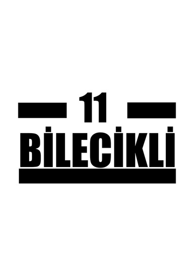 11 Bilecikli Araba Sticker 17x17 Cm Siyah