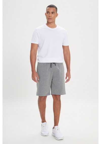 AC&Co / Altınyıldız Classics Erkek Grı Melanj Standart Fit Günlük Rahat Spor Örme Şort GRI MELANJ
