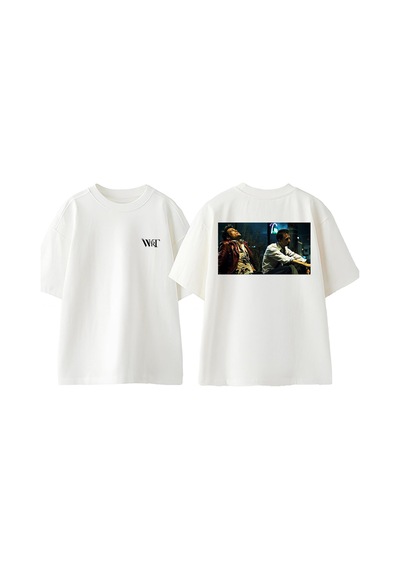 Thewert Fight Club 10 Tasarım Sırt Baskılı Pamuk Beyaz Oversize T-shirt