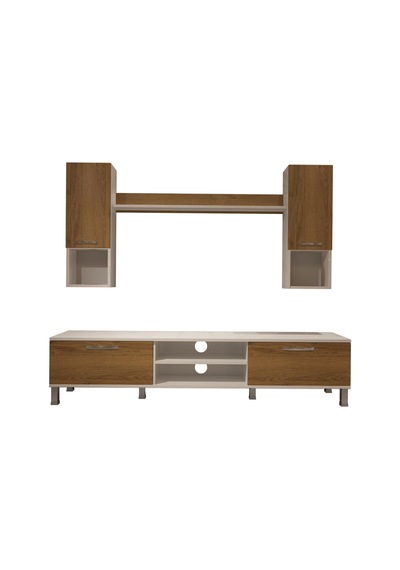 Decoraktiv Eko 5da Mdf Dvd Krom Ayaklı Tv Ünitesi Tv Sehpası Beyaz - Pera