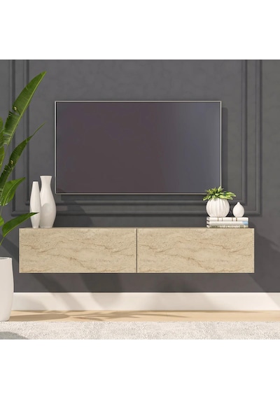 Tv Ünitesi Tv Sehpası Tv Alt Sehpası Traverten Mdf 140 Cm
