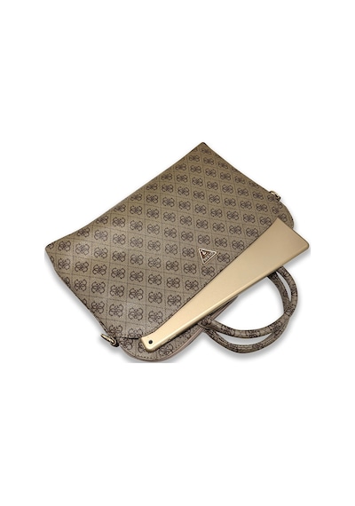 Guess  Lisanslı Üçgen Logolu Omuz Askılı 15 İnç Laptop Çantası Kahverengi