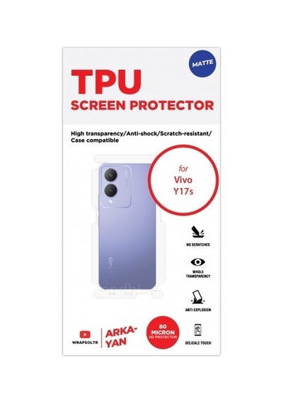 Vivo Y17s Mat Arka Ve Yan Koruyucu Tpu Film