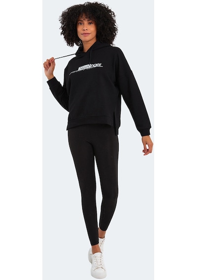 Slazenger Magnet Kadın Sweatshirt Siyah St22Wk030-500 Siyah