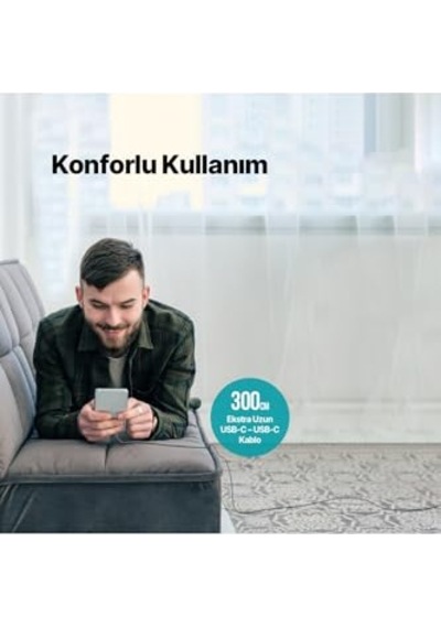 Usb-c 300cm 60w Pd Qc Hızlı Şarj Data Kablosu Uzay Grisi Diğer