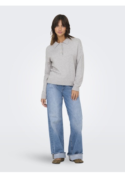 Only Bayan Polo Yaka Sweatshirt 15356689 Gri