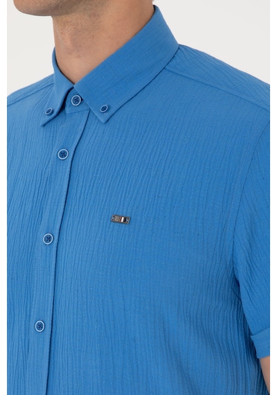 U.s. Polo Assn. Erkek İndigo Gömlek Kısa Kollu 50306328-vr028 İndigo