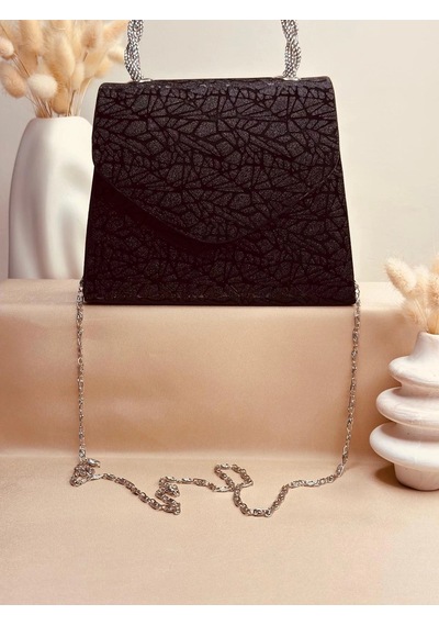 Elora Atelier Elora Mozaik Desen Siyah Simli Çanta Çok Renkli