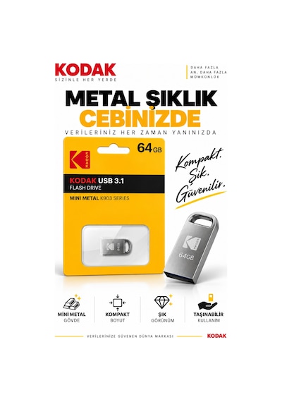 K903 64gb Usb 3.1 Mini Metal Flash Bellek Kompakt Taşınabilir Usb Bellek