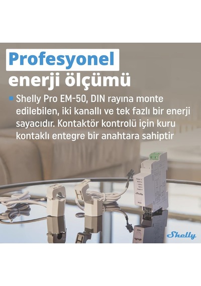 Shelly Pro EM-50 1 Faz Enerji Ölçer