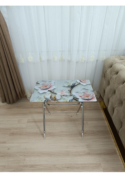 Çanta Zigon Sehpa,4'lü Sehpa, Zigon Sehpa, Camlı Sehpa - Kuş