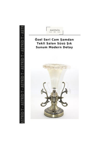 Özel Seri Cam Şamdan Tekli Salon Süsü Şık Sunum Modern Detay Çok Renkli