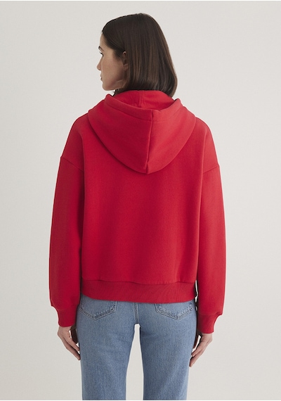 Mavi - Mavi Logo Baskılı Kapüşonlu Kırmızı Sweatshirt 168334-35476 Kırmızı