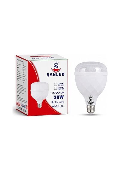 30w Kristal Tasarruflu E27 Beyaz Işık Torch Led Ampul 6 Adet 6 Adet