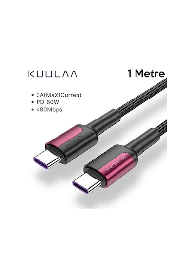 Kuulaa Type C Type-c Pd 60w Qc4.0 Hızlı Şarj Ve Data Kablosu 1metre- 5775