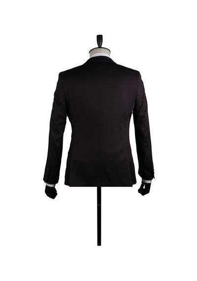 İmza Bordo Desenli Armürlü Mono Yaka Astarlı Yelekli 6 Drop Slim Fit Dar Kesim Smokin Damatlık 1001200937-Bordo İmza Bordo Desenli Armürlü Mono Yaka Astarlı Yelekli 6 Drop Slim Fit Dar Kesim Smokin Damatlık 1001200937-Bordo